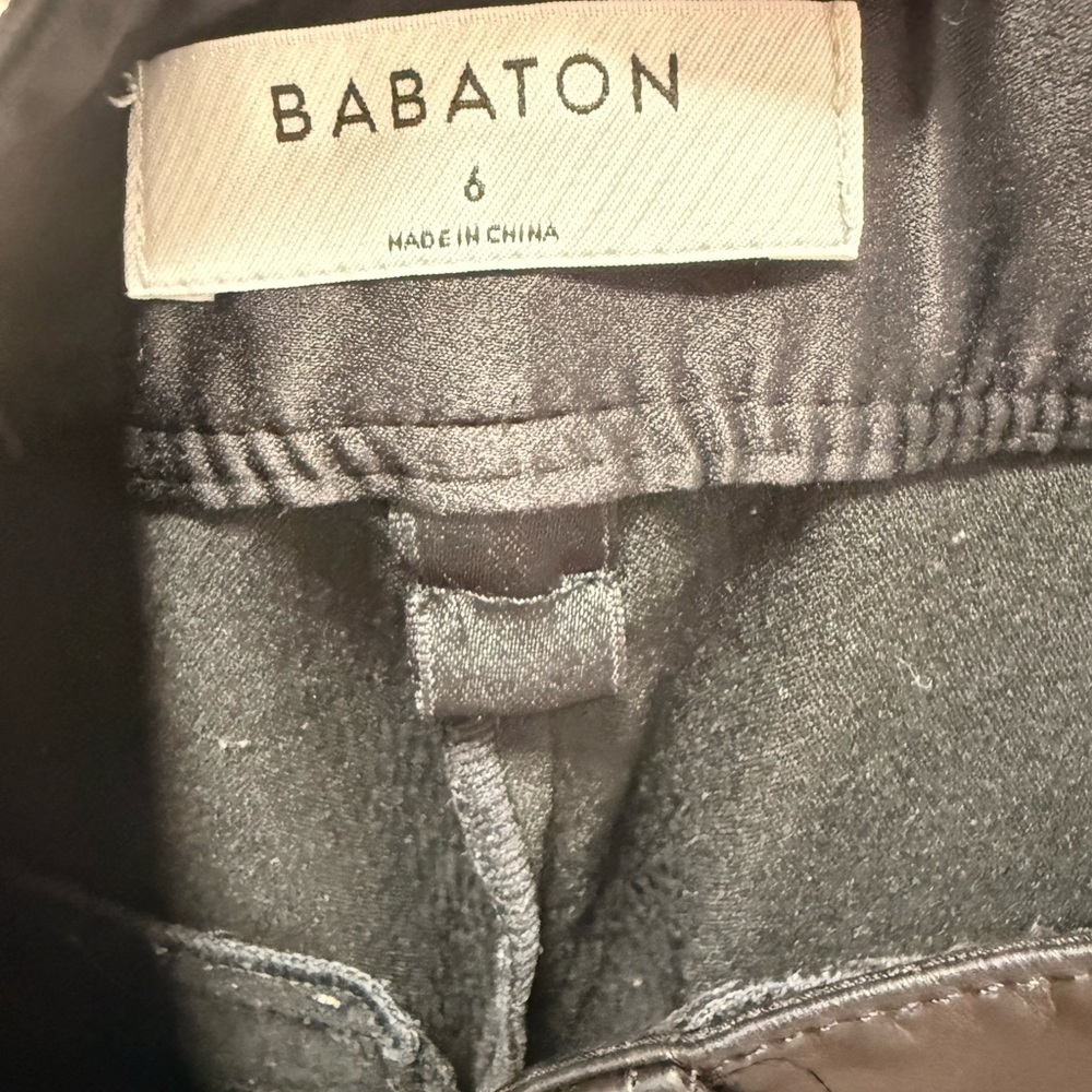 Aritzia Babaton Black Faux Leather Trousers size 6 - Picture 9 of 10